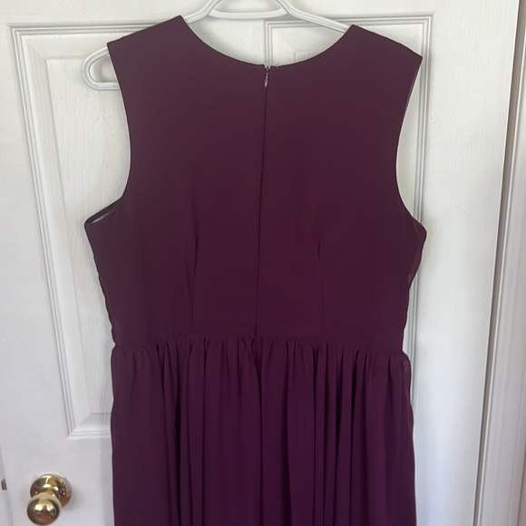 Plum purple plus size sleeveless dress with beaded embroidery-JESSICA-size 16 - Picture 3 of 3